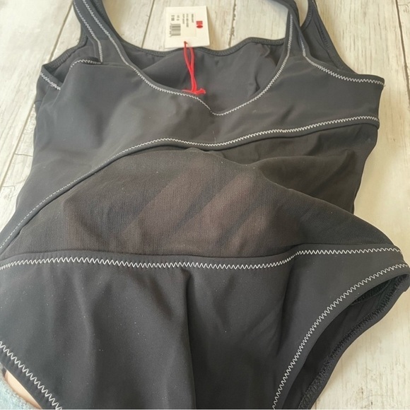 Solid & Striped Womens The Sybil One Piece Swimsuit Black Illusion Lined S mesh - Picture 5 of 7